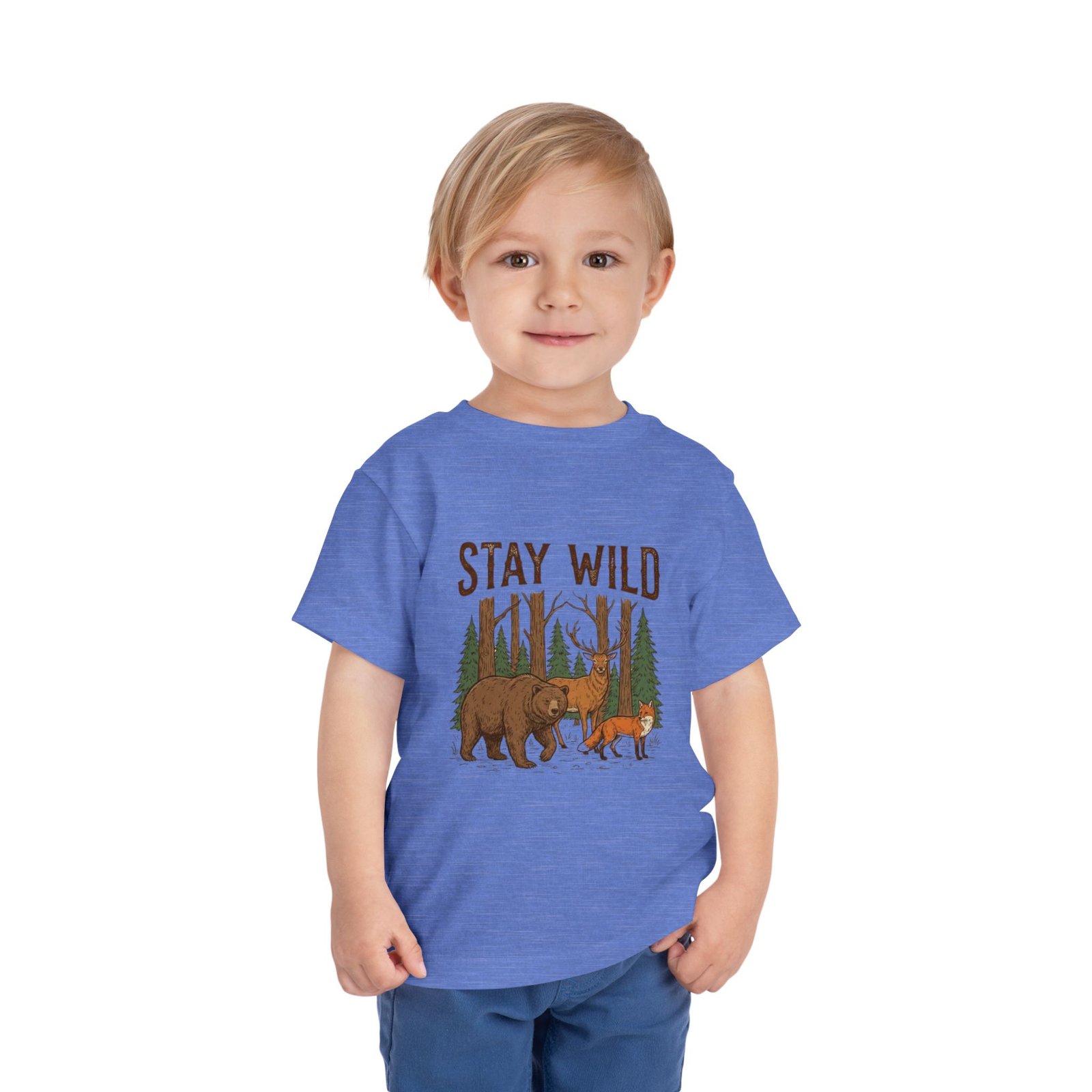 Stay Wild Bear and Fox Toddler Tee - Woodland Forest Animals - Image 27